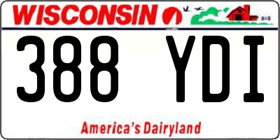 WI license plate 388YDI