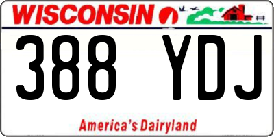 WI license plate 388YDJ