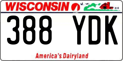 WI license plate 388YDK