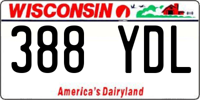 WI license plate 388YDL