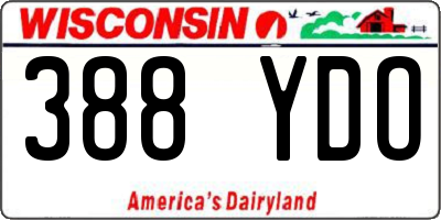 WI license plate 388YDO