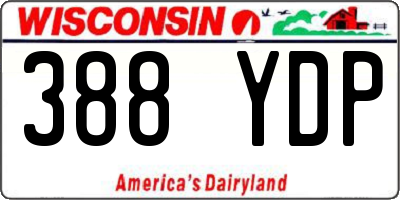 WI license plate 388YDP