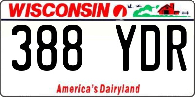 WI license plate 388YDR