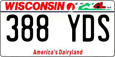 WI license plate 388YDS