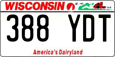 WI license plate 388YDT