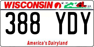 WI license plate 388YDY