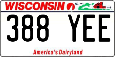 WI license plate 388YEE