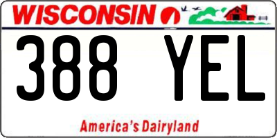 WI license plate 388YEL