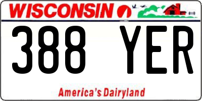 WI license plate 388YER