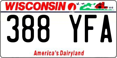 WI license plate 388YFA