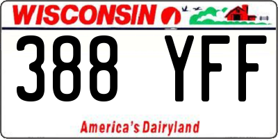 WI license plate 388YFF