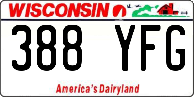 WI license plate 388YFG