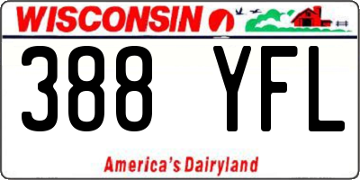 WI license plate 388YFL