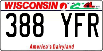 WI license plate 388YFR