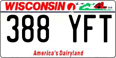 WI license plate 388YFT