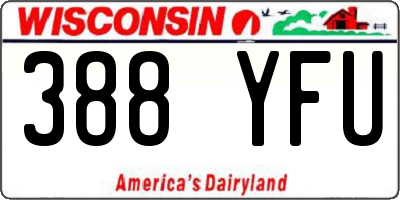 WI license plate 388YFU