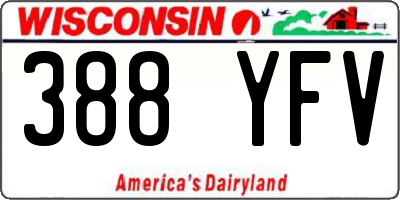 WI license plate 388YFV