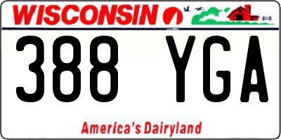 WI license plate 388YGA