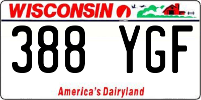 WI license plate 388YGF
