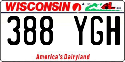 WI license plate 388YGH