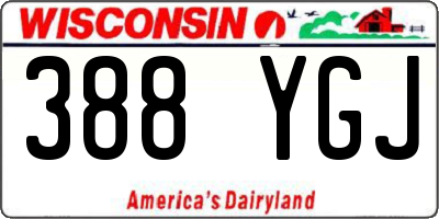 WI license plate 388YGJ