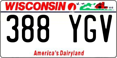 WI license plate 388YGV