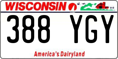 WI license plate 388YGY