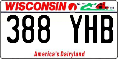 WI license plate 388YHB