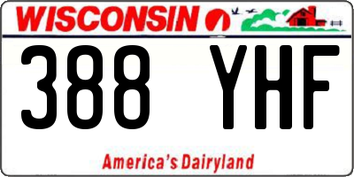 WI license plate 388YHF