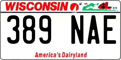 WI license plate 389NAE