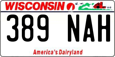 WI license plate 389NAH