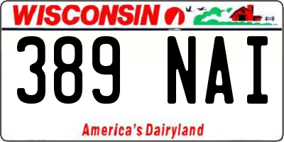 WI license plate 389NAI