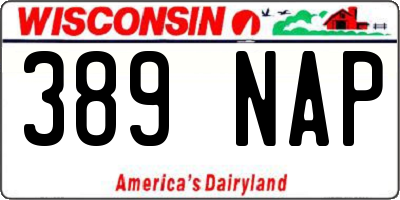 WI license plate 389NAP