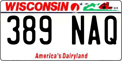 WI license plate 389NAQ