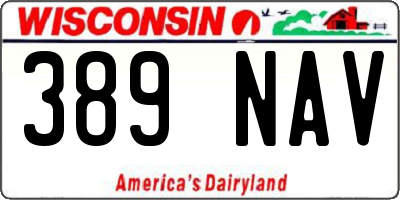 WI license plate 389NAV