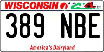 WI license plate 389NBE