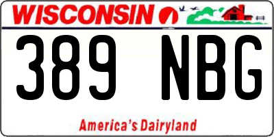 WI license plate 389NBG
