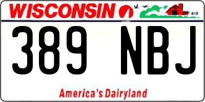WI license plate 389NBJ