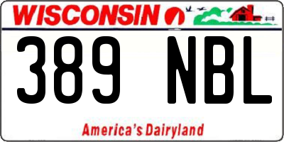WI license plate 389NBL