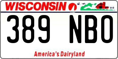WI license plate 389NBO
