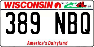 WI license plate 389NBQ