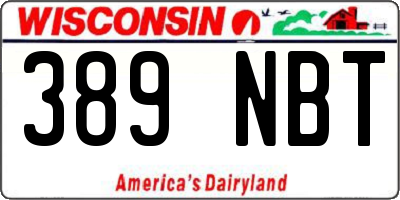 WI license plate 389NBT
