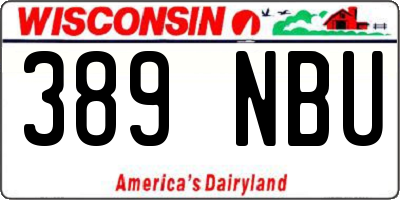 WI license plate 389NBU