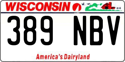 WI license plate 389NBV