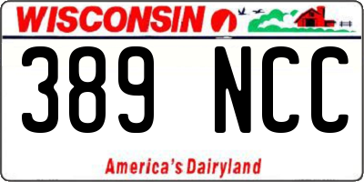 WI license plate 389NCC