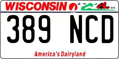 WI license plate 389NCD