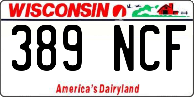 WI license plate 389NCF