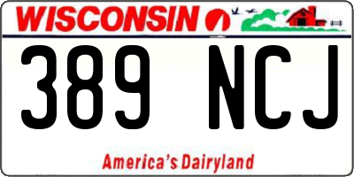 WI license plate 389NCJ