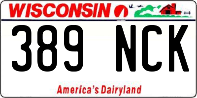 WI license plate 389NCK