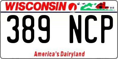 WI license plate 389NCP
